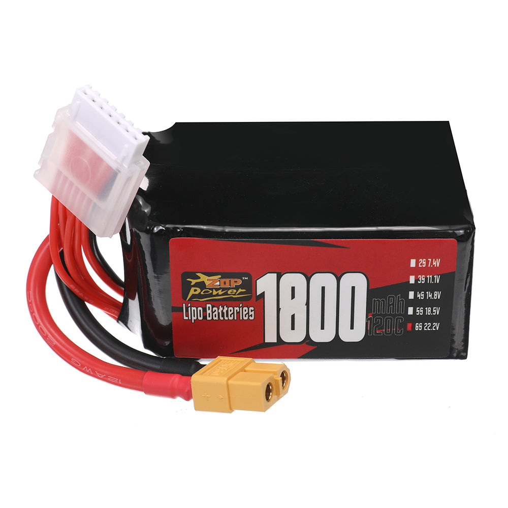 LinkMejor 6S 22.2V 1800mAh 120C 39.96Wh LiPo Battery XT60 Plug for RC Drone FPV Racing