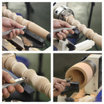 4pcs Woodworking Chisels Set Woodturning Carbide Lathe Tools Lathe Roughing and Finishing Hollow Tool