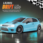 LinkMejor 2801 RTR 1/28 2.4G 4WD RC Car Drift for POLO R LED Light On-Road Full Proportional Racing Vehicles Models Toys 3.7V 1s Battery