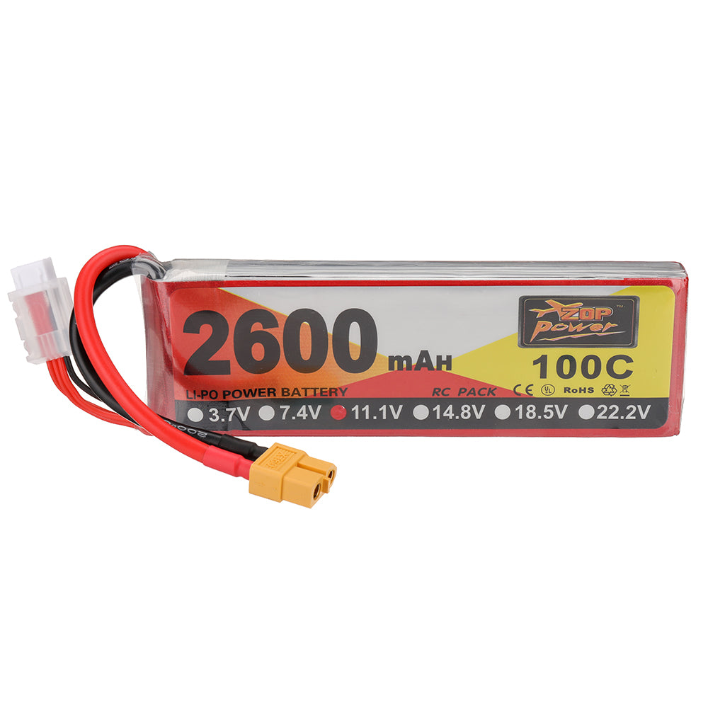LinkMejor 11.1V 2600mAh 100C 3S LiPo Battery XT60 Plug for RC Drone