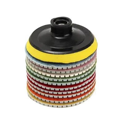 8pcs 5 inch 125mm Diamond Polishing Pads Kit Wet/Dry for Granite Stone Concrete Marble Polishing Use Grinding Discs Set M14
