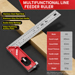Multifunctional Positioning Angle Ruler Woodworking Scribing Gauge Aluminum Alloy Stainless Steel Dual-Sided Engraved Scales 30 45 50 60 70 Degree Line Drawing Measuring Square