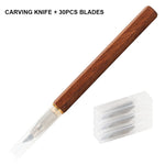 LinkMejor Woodworking Marking Knife Wood Handle Scribing Marking Gauge Tool Wood Carving DIY Art Drawing Knife Hand Carving Knife