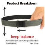 120cm Men's Tactical Nylon Waist Belt with Quick Release Auto Alloy Buckle Comfy Wearable Pant Waistband for Outdoor Training Daily
