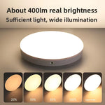 Elfeland Motion Sensor Rechargeable LED Ceiling Light 10000mAh 3 Colors Temperature Adjustable Ceiling Lamp with Remote Control