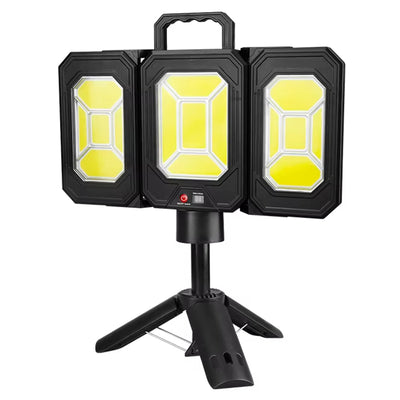 IPRee Outdoors Foldable Solar Camping Lamp with Tripod COB LED 3 Gear Modes USB Charging 18650 Battery Digital Display for Outdoor Hiking Emergency