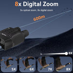 IPRee 4K Night Vision Binoculars Infrared Night Vision Goggles 3in Large Screen 8X Digital Zoom Tactical Light