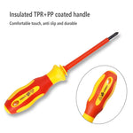 10 in 1 Insulated Screwdriver Set Home Maintenance Electrician Kit Anti Electric Red Ergonomic Handles for Electrical Repairs and Home Devices