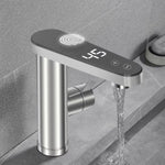 3400W Instant Water Heater Faucet 220V/50Hz 304 Stainless Steel,Temperature Display,Three-Gear adjustment, IPX4 Waterproof,EU Plug