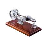 LinkMejor QX-SL-01 Hot Air Stirling Engine Model with Wooden / Metal Base DIY Generator Physics Experiment Science Education Toys