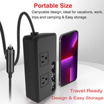 200W Car Power Inverter 12V to 220V 110V Modified Wave Smart USB Fast Charger with LCD Display 2 USB Chargers 2 Type-C Chargers