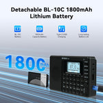 Retekess V115P Portable Shortwave Radio AM FM SW LW WB Rechargeable Digital Tuner 1800mAh Battery Wireless Connection TF Card Recording Flashlight Sleep Timer Alarm Clock