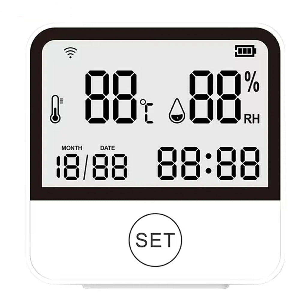 Tuya WiFi Smart Temperature and Humidity Sensor Thermometer Hygrometer Indoor with LED Screen Display Support Alexa Google Home