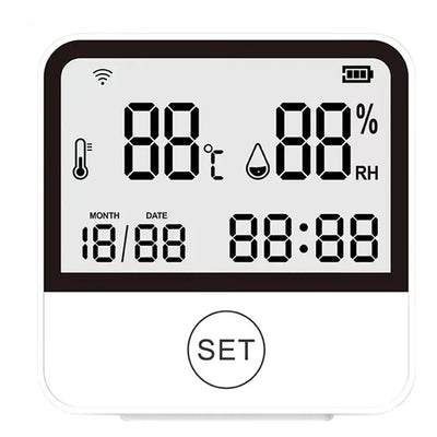 Tuya WiFi Smart Temperature and Humidity Sensor Thermometer Hygrometer Indoor with LED Screen Display Support Alexa Google Home