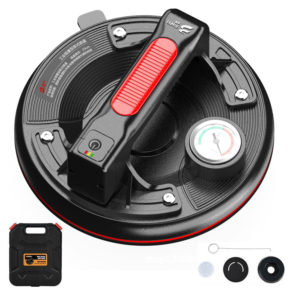 Heavy Duty Lithium Powered Pump-Style Suction Cup with Imported Rubber Design 220kg High Suction Power Built-in 900mAh 3.7V Motor Battery Lightweight Portable for Commercial Industrial Use