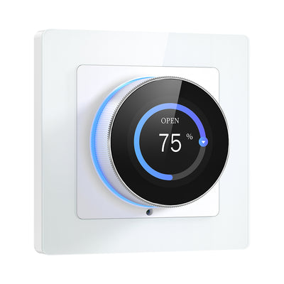 Tuya WiFi Curtain Knob Switch with Color Screen Display RGB Ambient Light Ring Timer Schedule Scene Linkage Child Lock Brightness Adjustable Voice Control with Alexa Google Assistant CS20R-EU-W