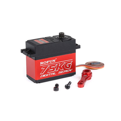 LinkMejor 63053 75KG Metal Gear Servo Digital Large Steering Double Sided 15T/17T Arm for HPI 1/5 RC Car Vehicles Parts