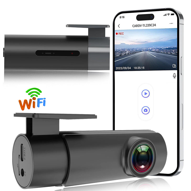 1080P Wifi HD Car Driving Recorder Dash Cam Time-Lapse Recording 24-Hour Parking Monitoring