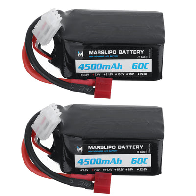 LinkMejor 7.6V 4500mAh 60C 2S Lipo Battery T Plug for RC Car