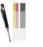 Metal Solid Carpenter Pencil Set For Deep Hole Marker With Refill Leads Marking Tool Woodworking Deep Hole Mechanical Pencils