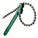 Steel Adjustable Chain Wrench Heavy Duty Oil Filter Removal Tool Ergonomic Handle Pipe Fittings Universal Spanner 9-Inch 12-Inch Heavy Duty Steel Construction