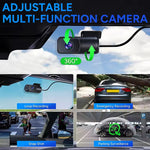 LinkMejor M60 Dash Camera 3 Lens 4K Front Internal Rear Ultra Clear Night Shooting 360° Panoramic Shooting Car DVR Driving Recorder