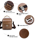 LinkMejor Genuine Leather Men's Messenger Bag Casual Crossbody Handbag Gift for Man Business Shoulder Bag