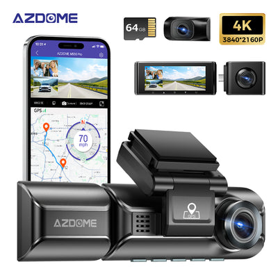 LinkMejor Dash Cam M550 Max 4K+1K+2K Built-in GPS WiFi Car Dash Camera Front Inside Rear 3 Way IR Night Vision Car DVR Support Rear Cam
