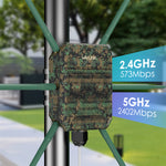 LinkMejor AX3000 WiFi6 Wireless Outdoor Router 2.4G/5G Dual Band Long Range Mesh WiFi Extender with PoE 6x7dBi High-gain Antennas IP67 Waterproof Repeater