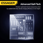 [GaN Tech] ESSAGER ES-CD48 65W 2-Port USB PD Charger USB-A+USB-C PD3.0 QC4.0 PPS Fast Charging Wall Charger Adapter EU Plug for iPhone 17 17Pro 16 Pro Max 15 14 13 for Xiaomi 17pro for SAMSUNG for OPPO for VIVO