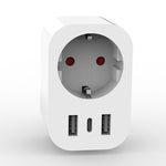 Tuya Smart WiFi Socket EU Plug with USB/Type-C Charging Port Timing Function Phone Remote Control Voice Control with Alexa Google Assistant