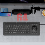 LinkMejor Wired Trackball Keyboard 64 Keys Scissor Switch Quiet Anti-interference Trackball Set Embedded USB Industrial Keyboard