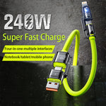 LinkMejor WDC-51 240W USB-A/USB-C to USB-C/iP Cable PD Fast Charging Data Transmission Copper Core Line 1.2M Long for iPhone 16 16 Pro 15 14 13 Plus for Huawei Mate XT for Xiaomi 15pro for Samsung Galaxy Z Flip6