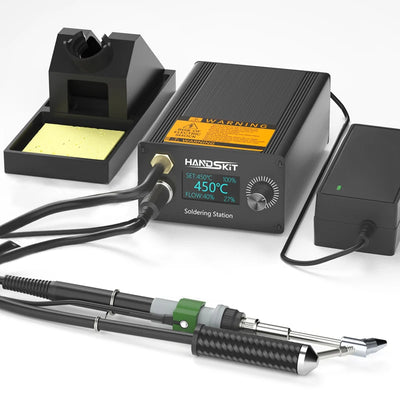 LinkMejor T12A Desoldering Station Soldering Iron EU Plug Hot Air Gun Suction Tin Gun 150W Adjustable Temperature OLED Display STM32 Control