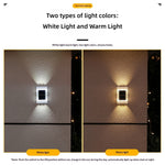 Elfeland 2Pcs 6LED Solar Wall Washer Light 2 Colors Lighting Auto On/Off Waterproof Dual-Side Design 600mAh Battery Solar Power Lamp for Garden Courtyard Landscape