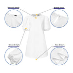 LinkMejor Womens Casual Round Neck Shirt Dress Puff Sleeve Short Dress A Line Solid Tunic Mini Dresses Plus Size
