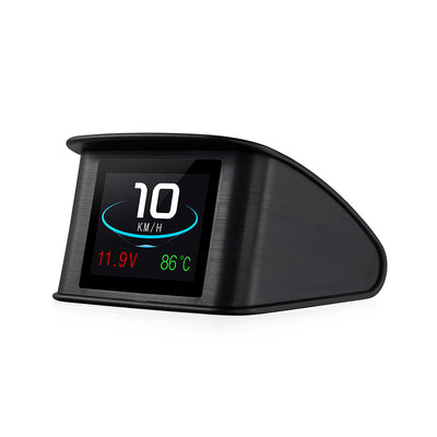 Car HUD Head-Up Display High Definition OBD2 Portable LCD Driving Display Smart Digital Meter Alarm System Speedometer Mileage Water Temperature Turbo Pressure Gauges