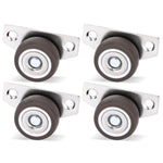 Small Side Mount Caster Wheels 1.25 Inch Set of 4 Rubber Wheels Rigid Casters Furniture Rollers Underbed Drawers DIY Project Non-Marking Smooth Glide 140 LBS Capacity