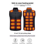28 Zone Heated Vest Adjustable Temperature Warm Heating Vest Winter Outdoor Body Warmer