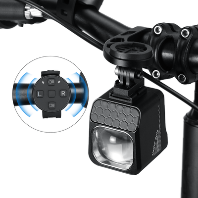 LinkMejor BU10 Wireless Remote Bike Headlight 1600Lm Super Bright Cut-off Line Design 4000mAh Battery Phone Emergency Power Bank IPX5 Waterproof Fast Charge Digital Display Smart Overhang Front Light for Universal Road Bikes MTB Bikes