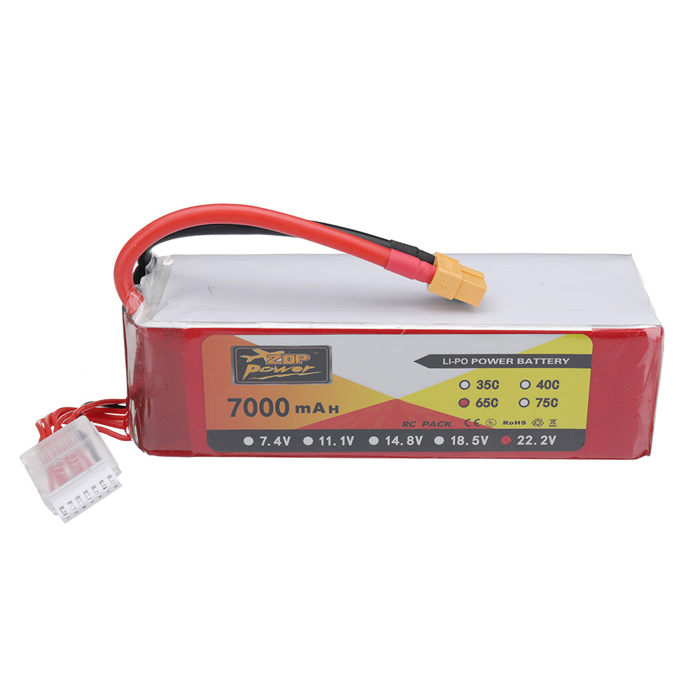 LinkMejor 22.2V 7000mAh 65C 6S LiPo Battery XT60 Plug for RC Drone