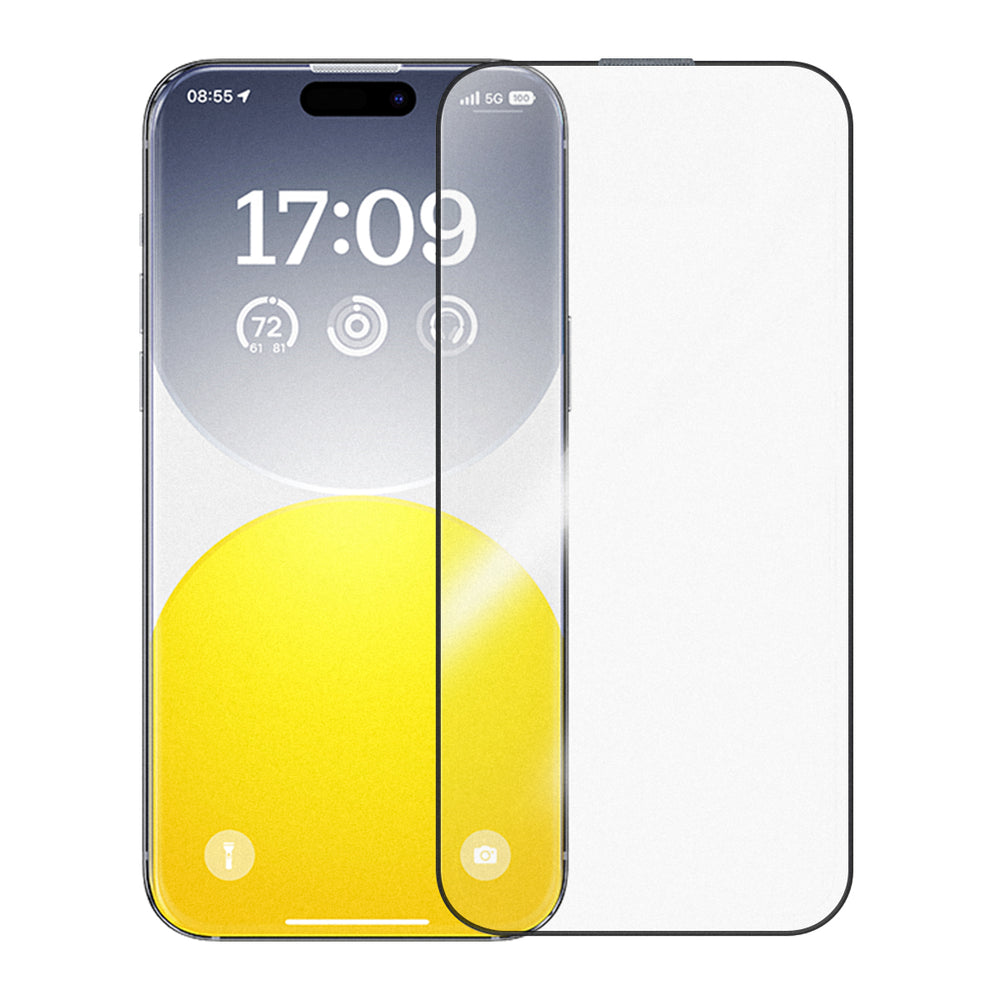 LinkMejor Crystal Series Anti-Glare Full-Coverage HD Tempered Glass Screen Protector with Dust Filter for iPhone 15 15 Plus 15Pro 15 Pro Max