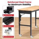 LinkMejor 60-In Adjustable Height Workbench Table Dual Pegboard 2000 Lbs Capacity Heavy-Duty Alloy Steel H-Frame ETL Power Strip Garage Work Table