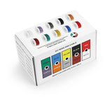 30AWG 20m/roll Super Soft Silicone Wire Heat Resistant Flexible Tinned Copper Stranded Cable DIY 5 Colors Mix Box Electirc Wire White Brown Gray Orange Purple