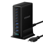 [GaN Tech] ESSAGER NCC-888 380W 8-Port USB PD Charger 3USB-A+5USB-C PD3.0/2.0 QC4.0/3.0/2.0 AFC FCP SCP DCP PPS Apple2.4A BC1.2 Fast Charging Desktop Charging Station EU Plug for iPhone 17 17Pro 16 Pro Max 15 14 for Huawei Mate XTs for OPPO for VIVO