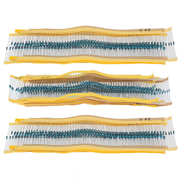 1800pcs 30 Kinds Value 1% 1/4W Metal Film Resistor Assorted Kit 60pcs Each Value