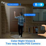LinkMejor HB715-PA 4K 5MP POE IP Camera Intelligent Night Vision P2P Motion Detection Two-way Audio H.265 Waterproof Outdoor CCTV Safety Camera for Home Use