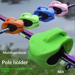 LinkMejor 1 Pair Universal Fishing Rod Holder Fixer Clip Straps Fishing Pole Holder Multifunctional Fishing Rod Fixation Secure Grip Tackle Organizer