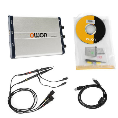 LinkMejor VDS1022 Virtual PC USB Oscilloscope 100MSa/S 25M Dual-Channel Oscilloscopes with Probe Cable Tools Accessory