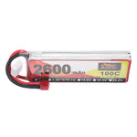 LinkMejor Power 11.1V 2600mAh 100C 3S LiPo Battery T Plug for RC Car